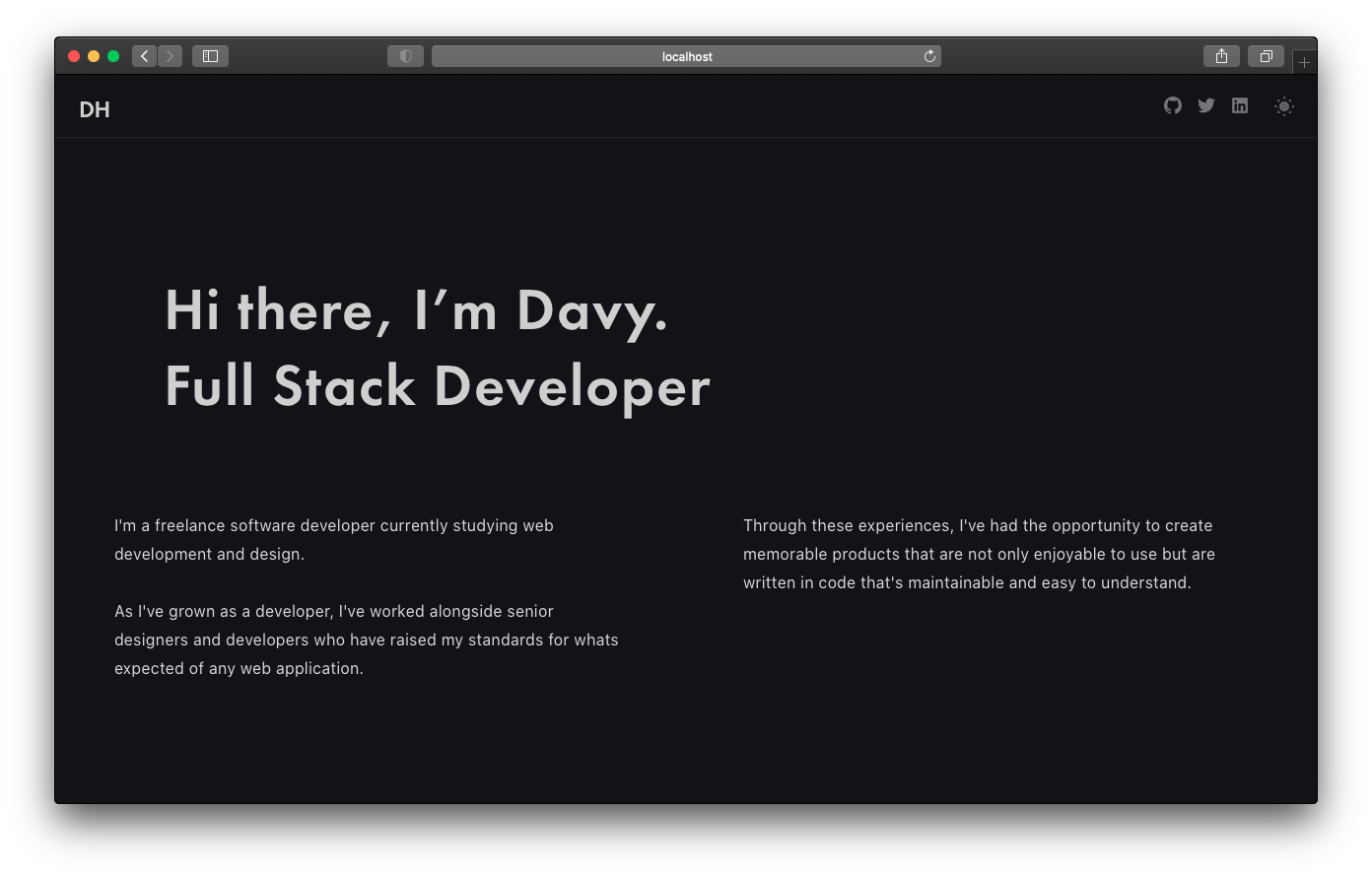 Image of Davy Hausser Landing Page