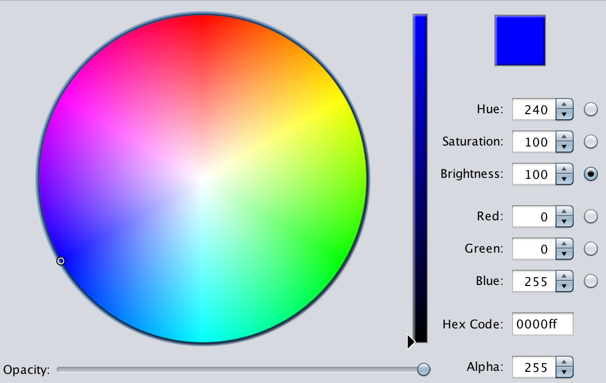 Screenshot of color picker