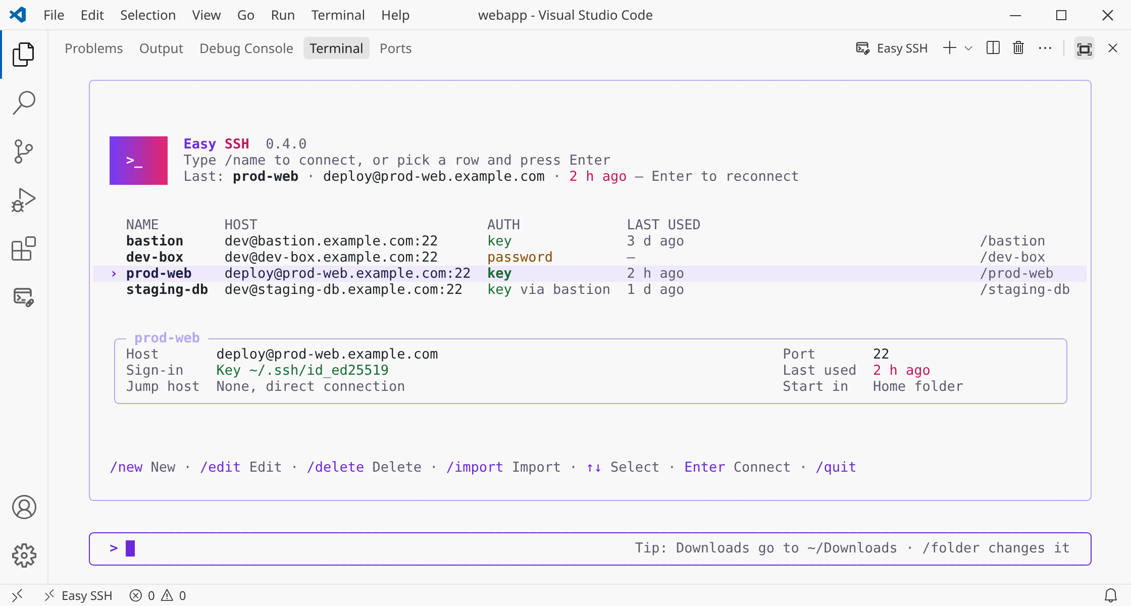 Easy SSH Light on a light VS Code theme