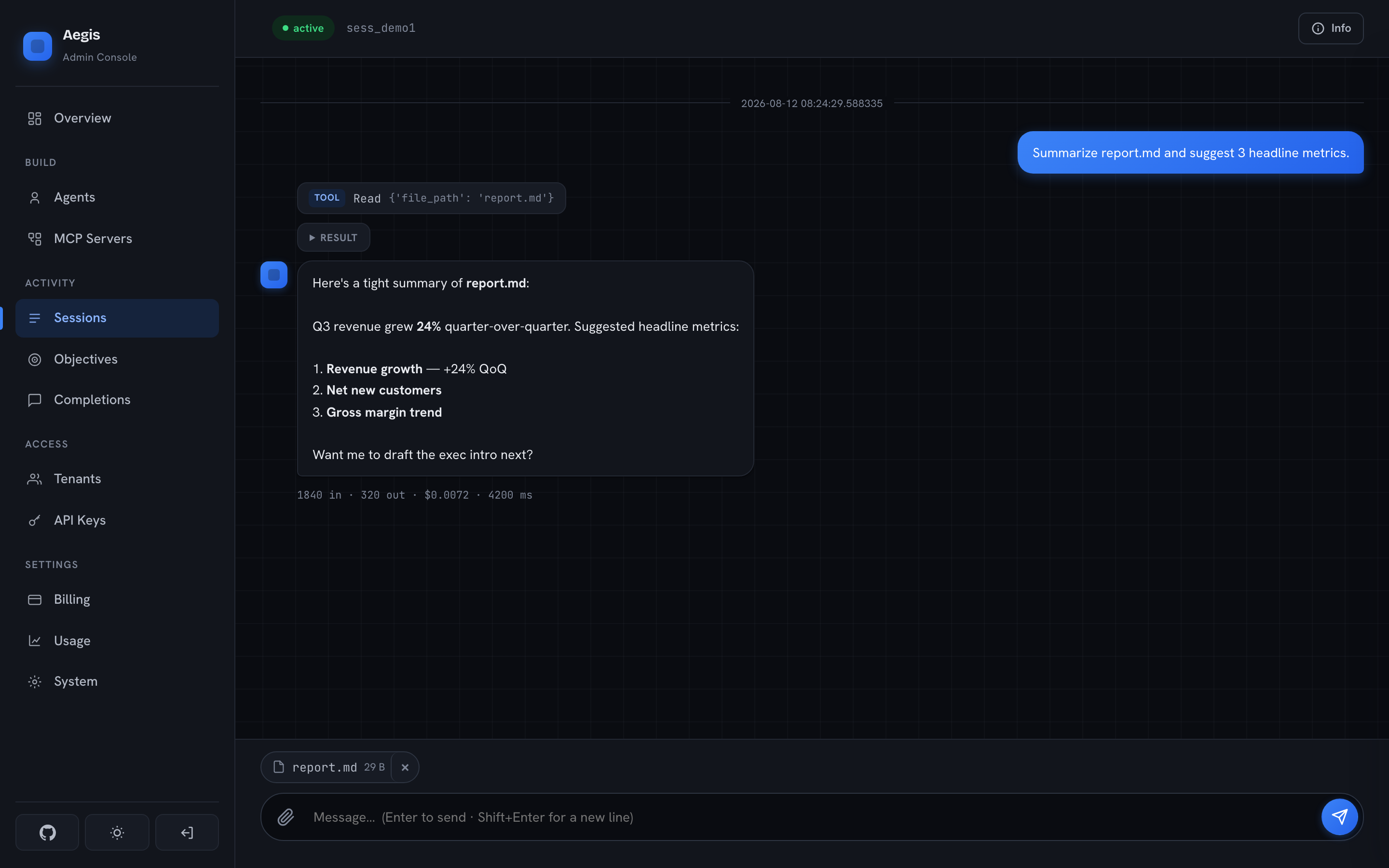 Session chat