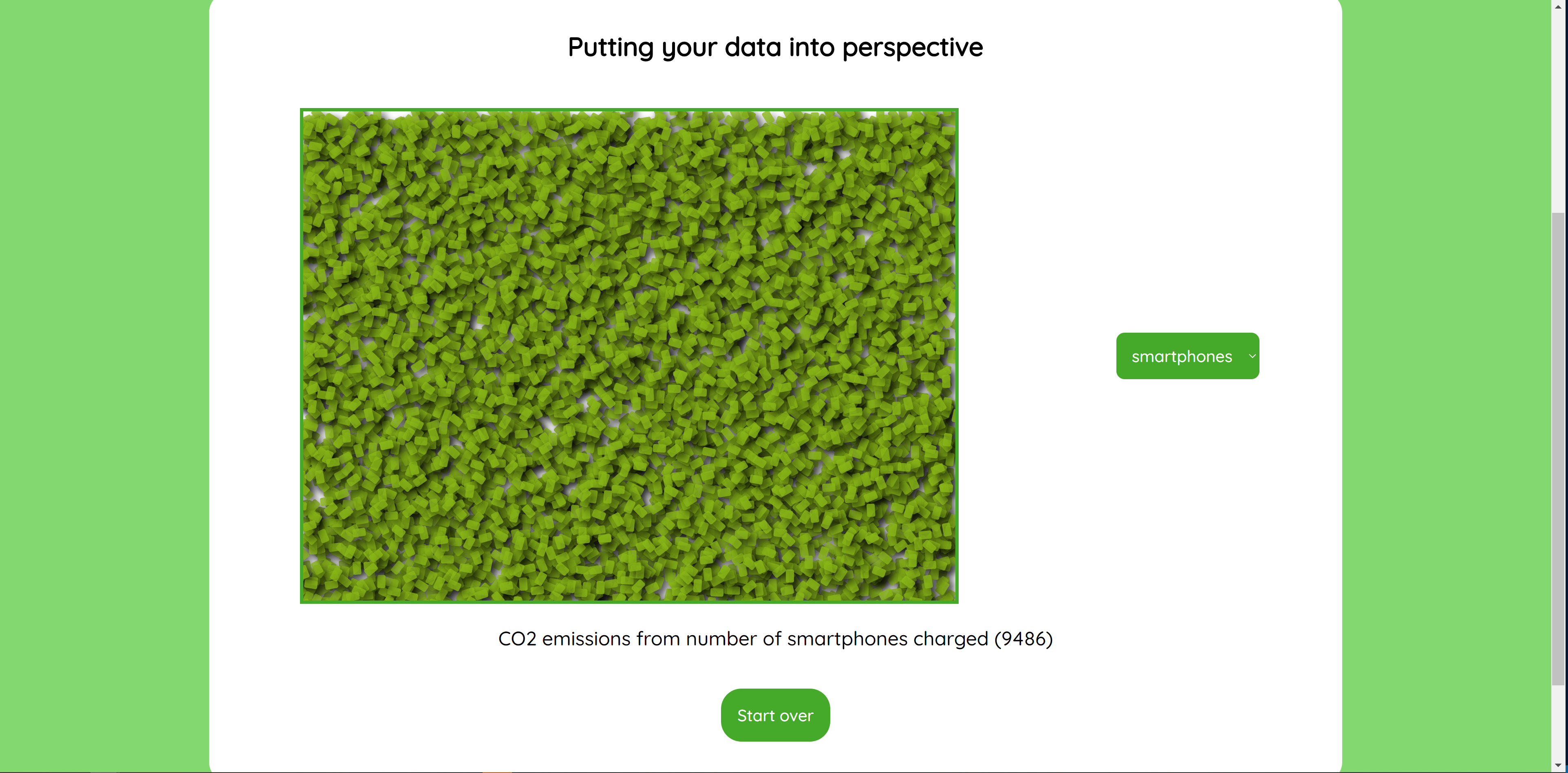 Screenshot of Green Machine home page