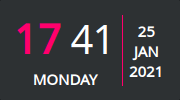Widget with date and time grid and dayname