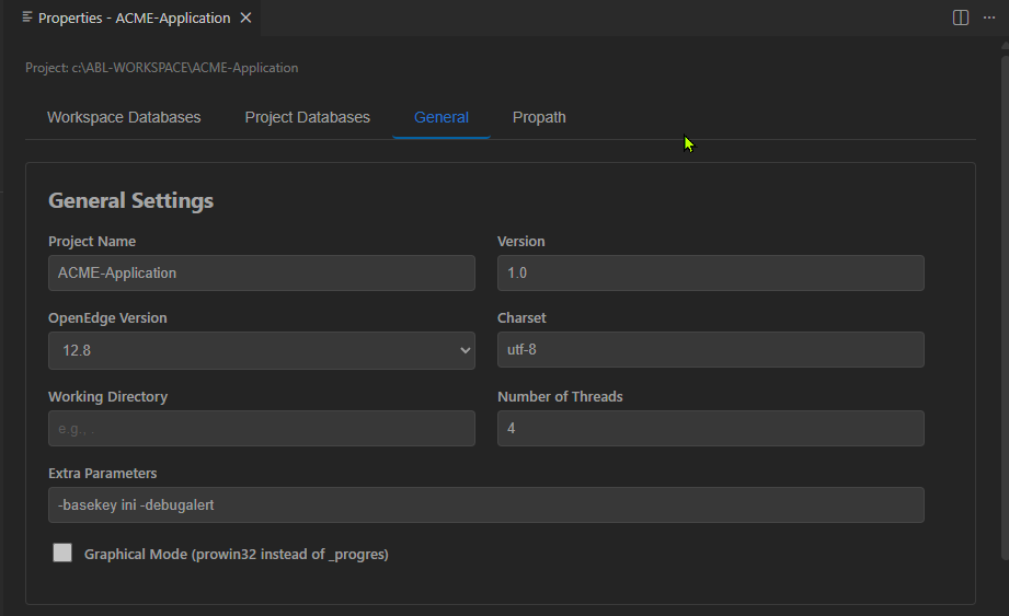 General Settings View