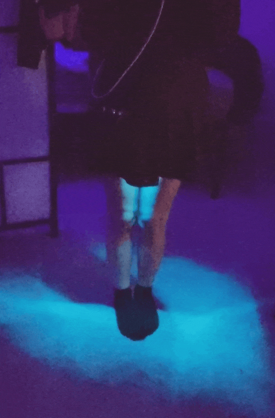 GIF of me spinning in the LED skirt.