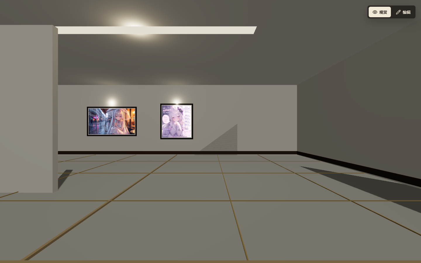 ComfyUI Image Hang Gallery 3D 画廊演示
