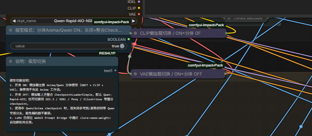 Anima workflow model switch