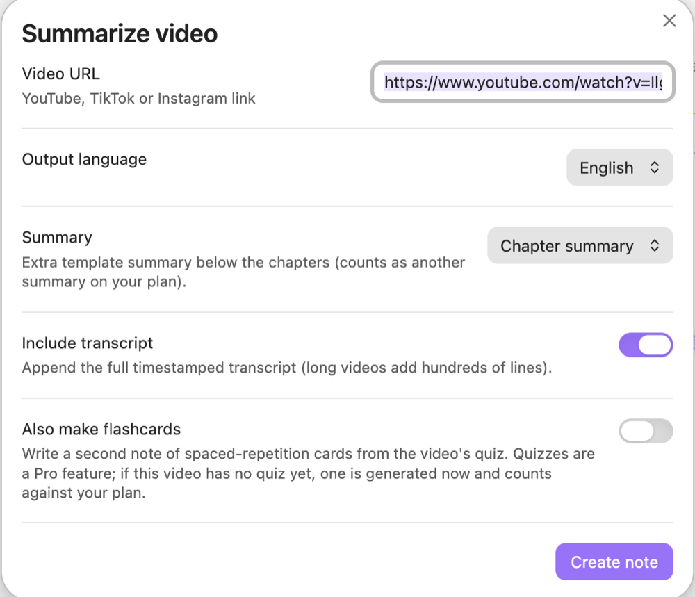 Summarize video dialog