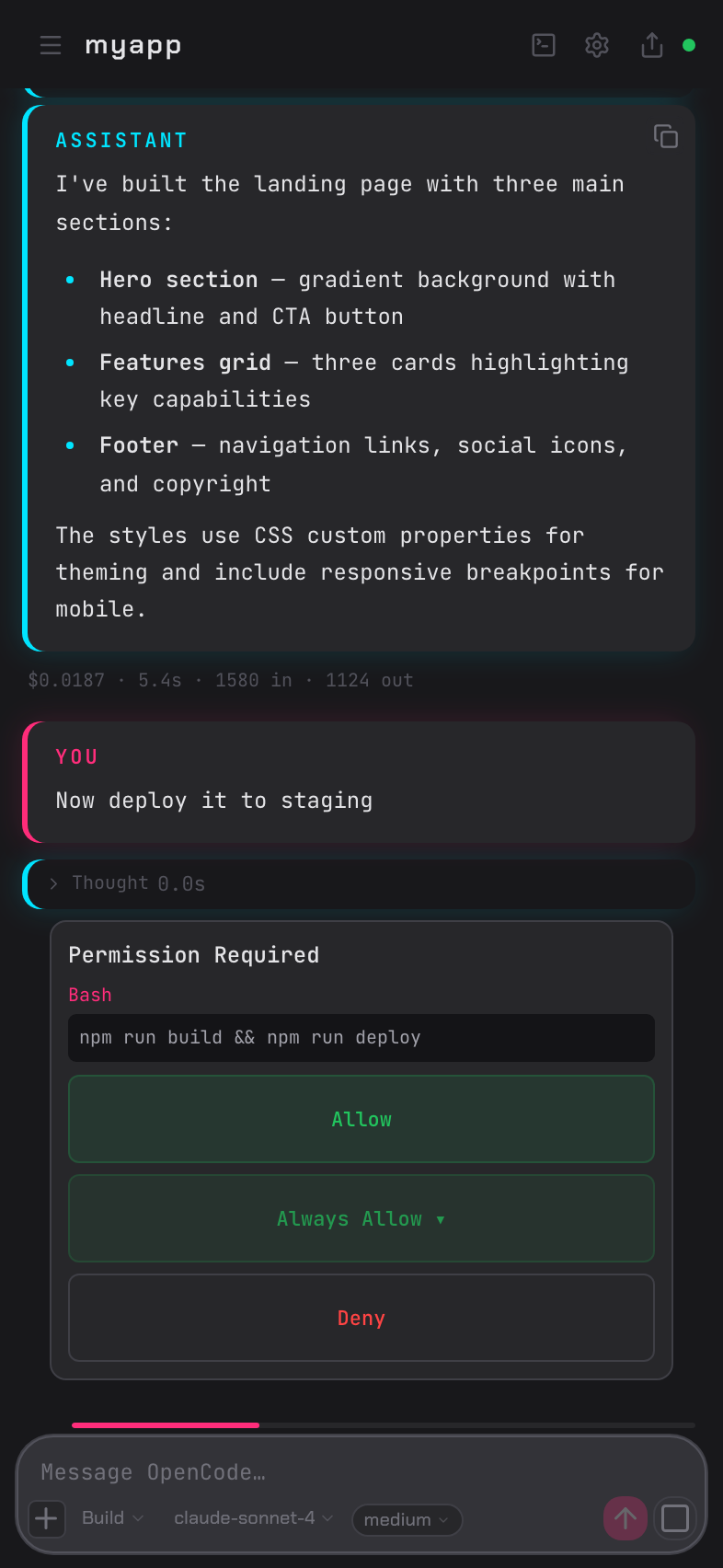 OpenCode tool permission approval notification on iPhone