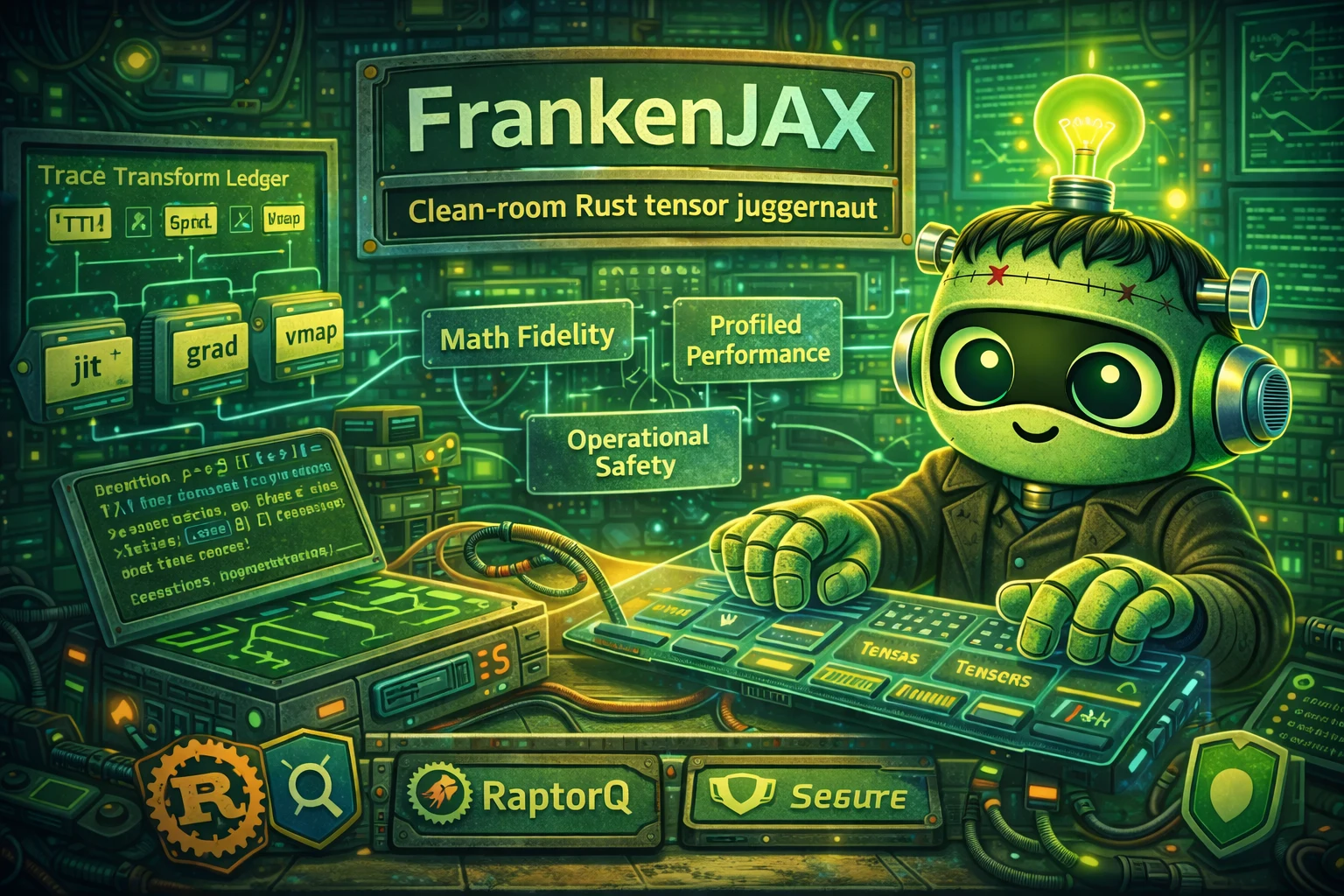 FrankenJAX - Clean-room Rust reimplementation of JAX transform semantics