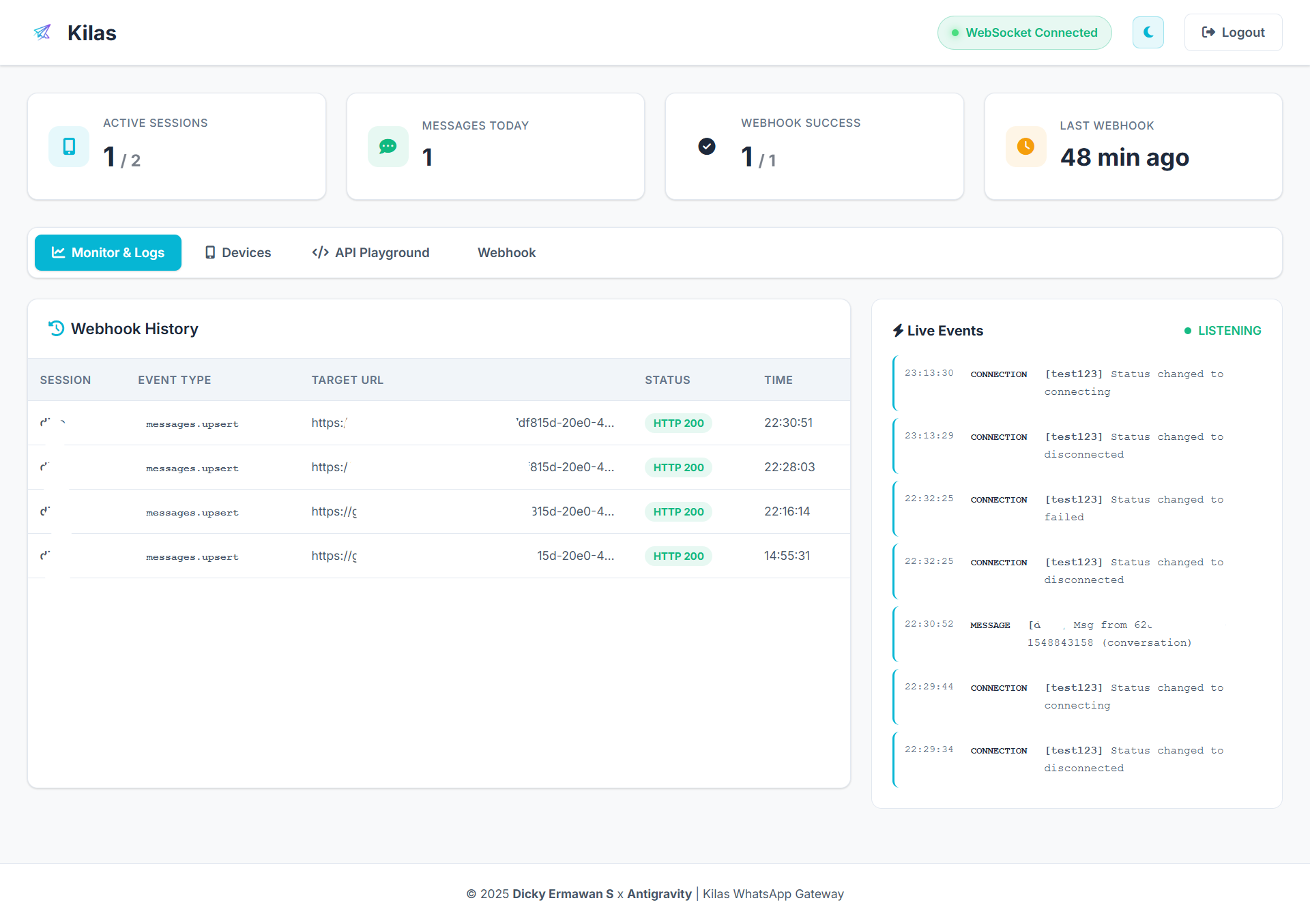 Live Events & Logs
