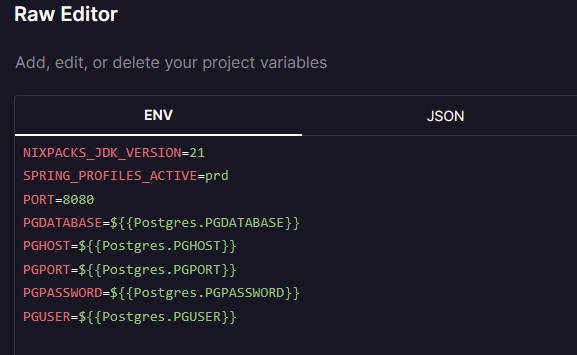 Railway Environment Variables