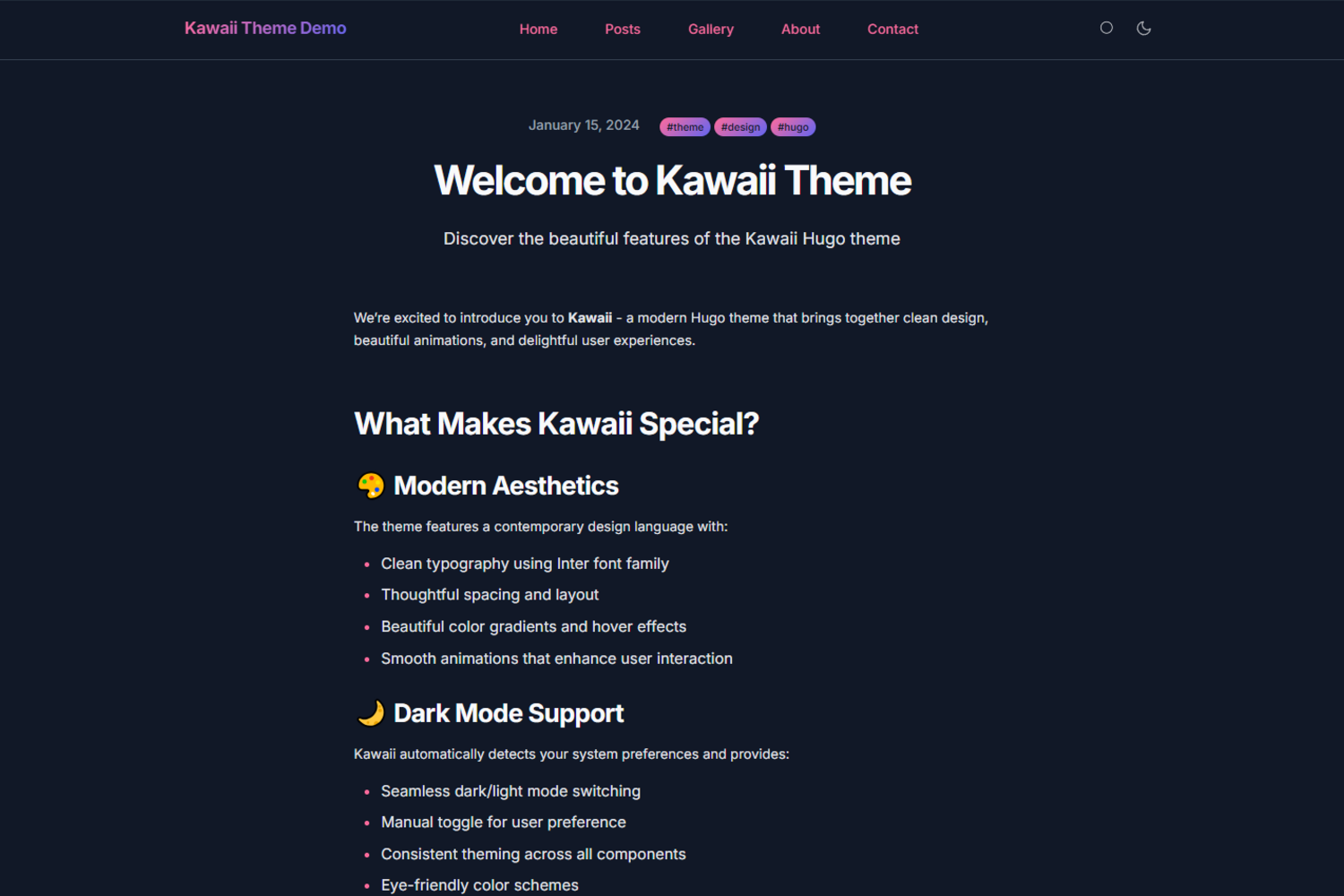 Kawaii theme screenshot