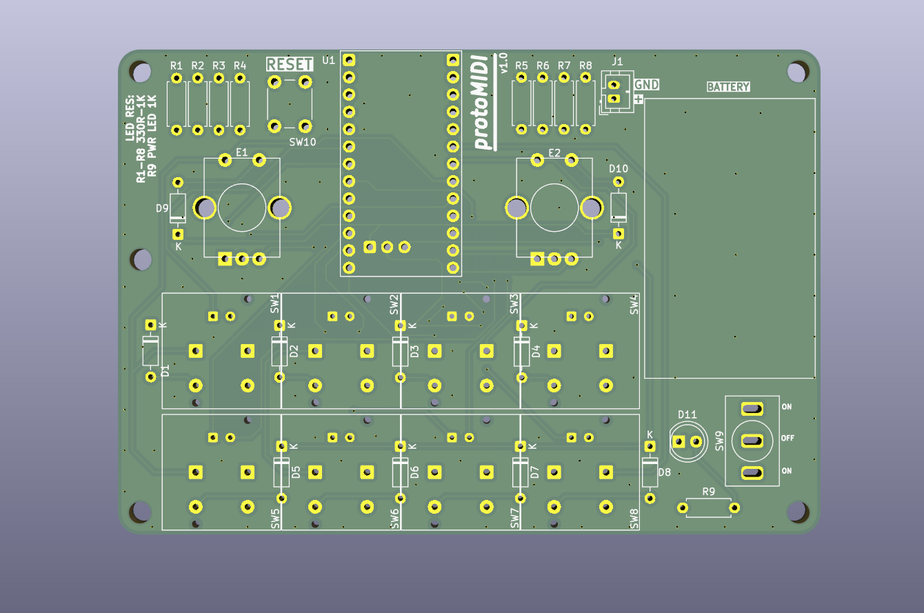 protoMIDI bare PCB