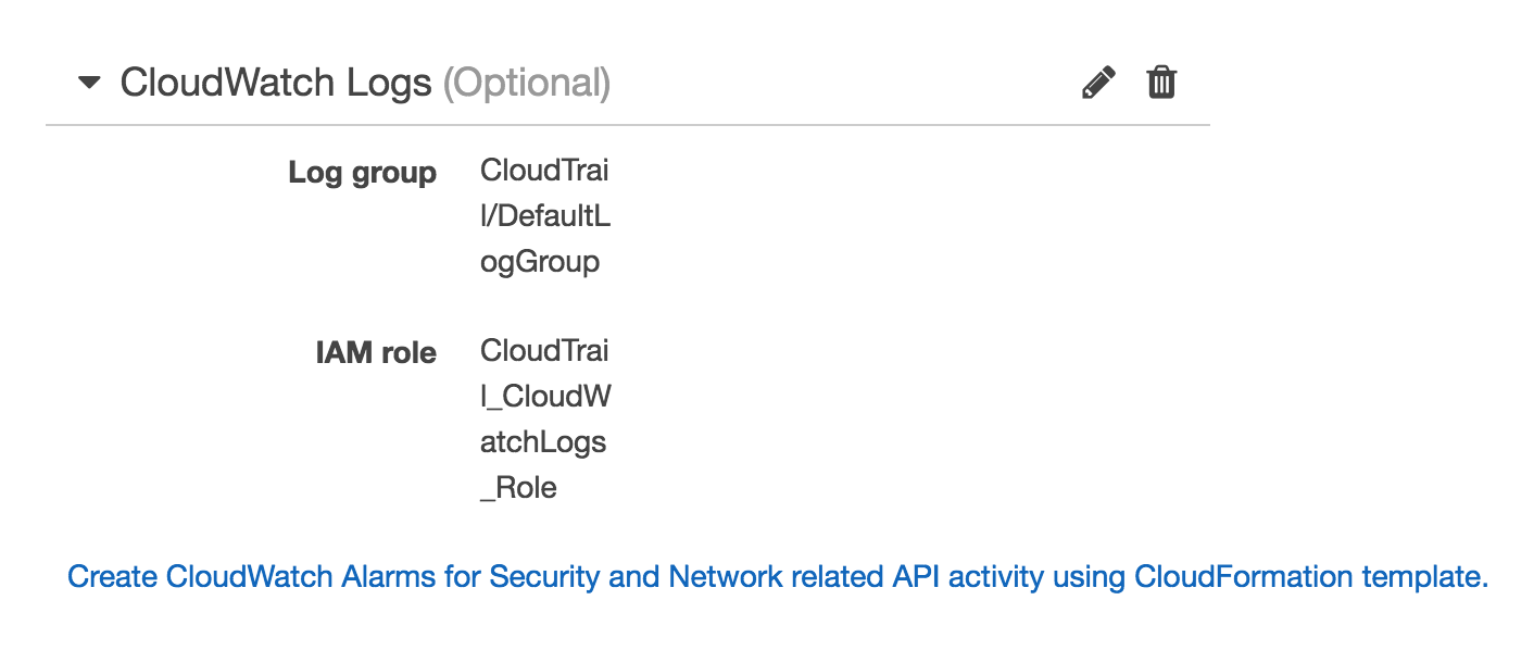 CloudTrail trails