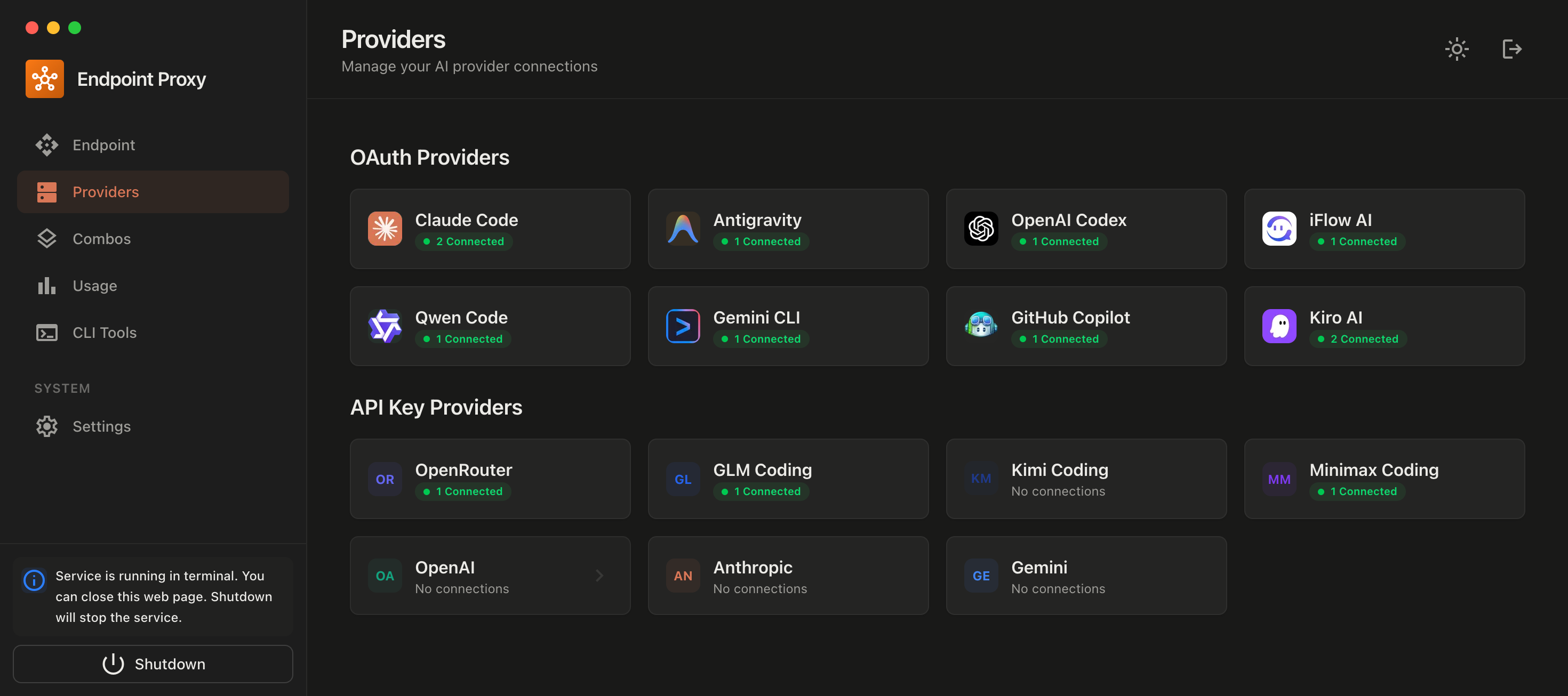 OmniRoute Dashboard