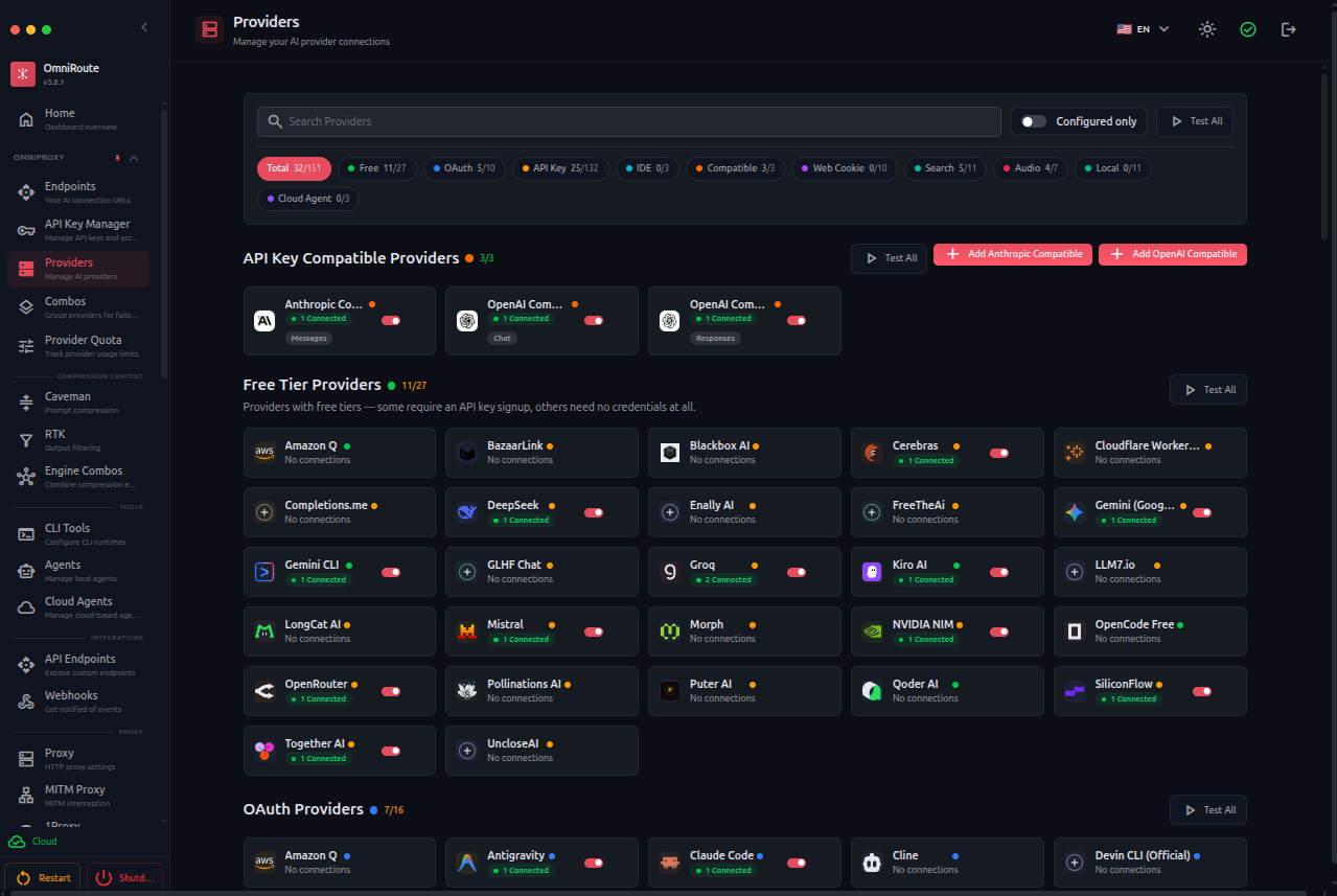 OmniRoute Dashboard