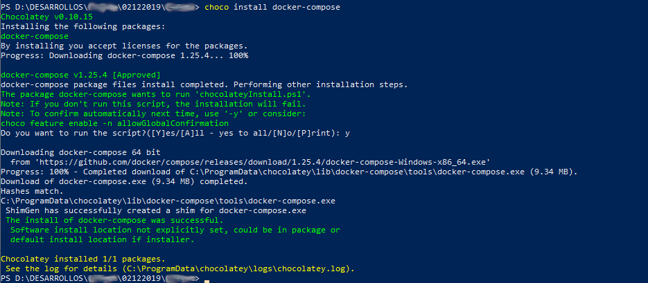 Docker-compose install