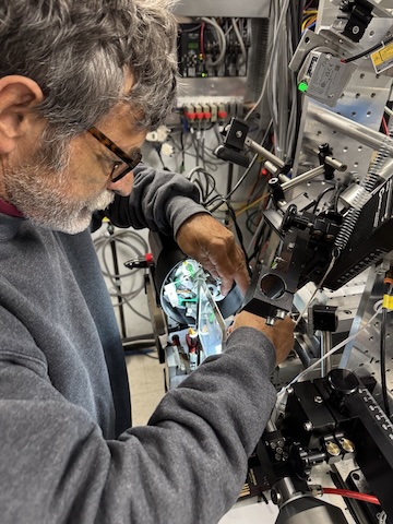 Mike installing the aperture