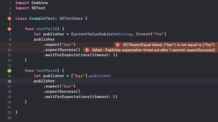 Example Combine Unit Test