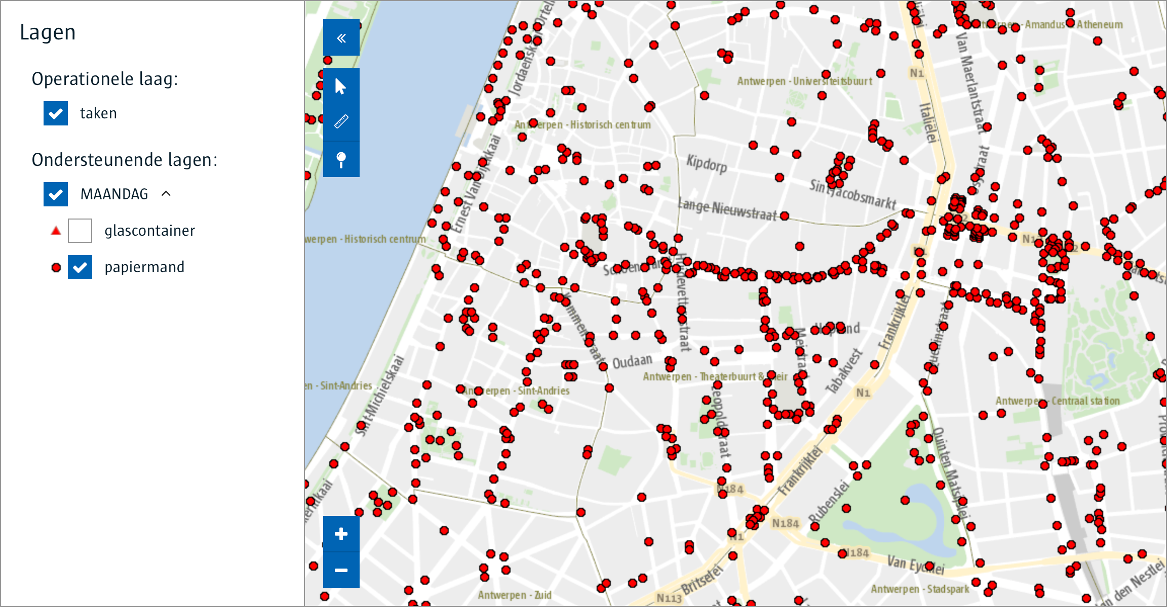 Voorbeeld van de Location Viewer widget.