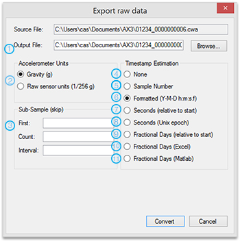 settings in CSV Export Window