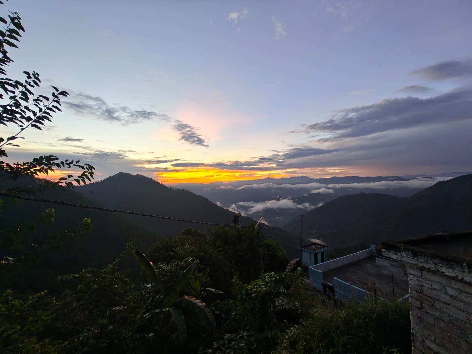 Sunset over the hills near Machhor