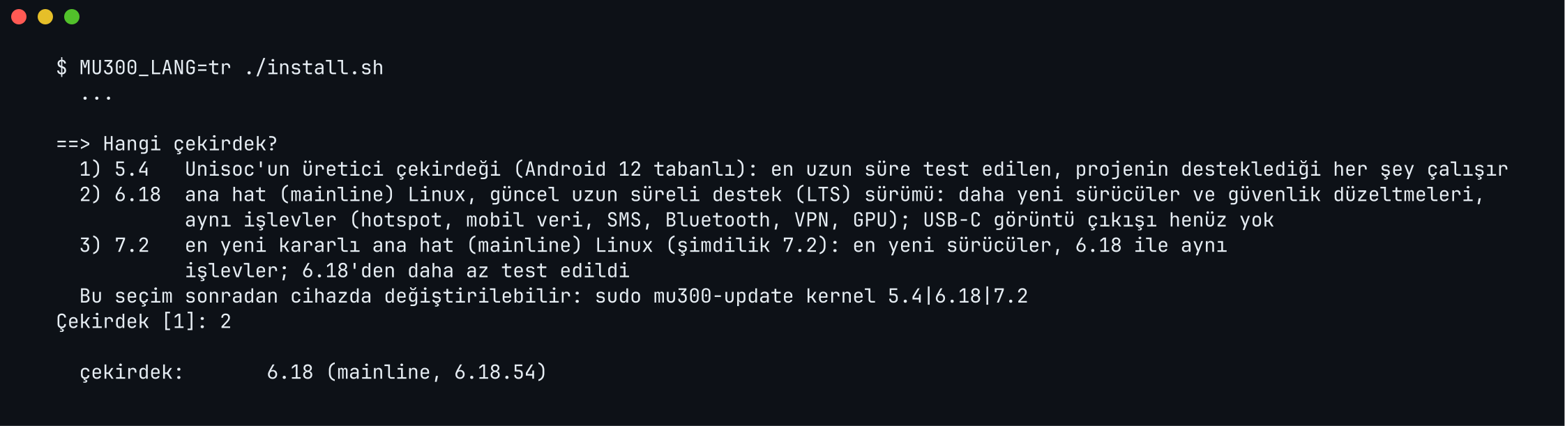 The kernel question, in Turkish