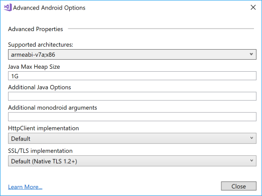 Image of Advanced Android Options