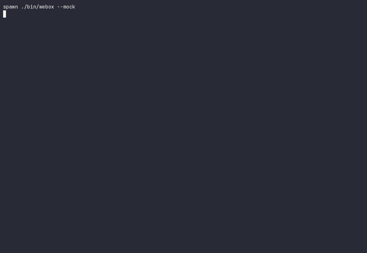 Webox v0.1 — 45-second mock cockpit tour