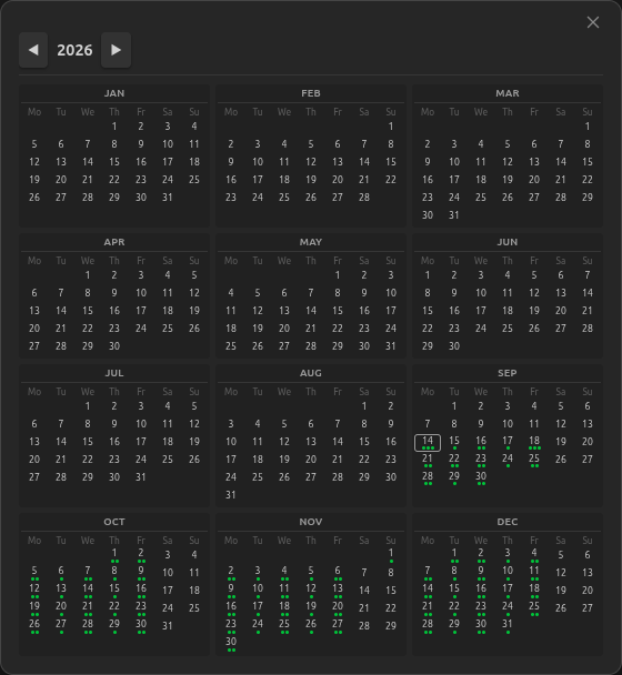 Calendar Overview