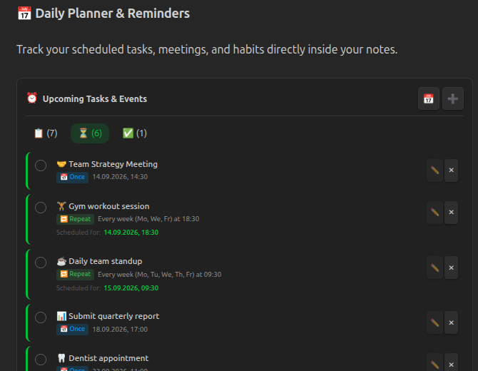 Simple Reminder Widget