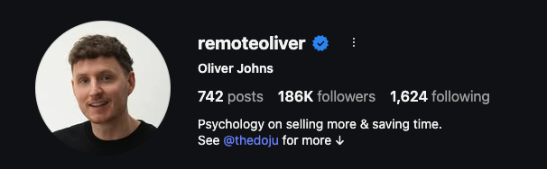 Oliver 186K Instagram