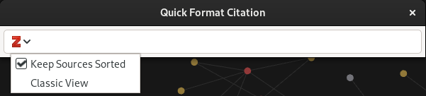 The Zotero integration prompt