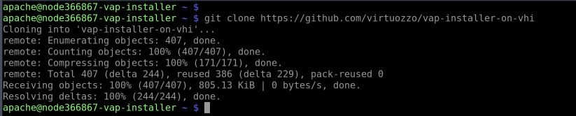 git colone VAP installer repo