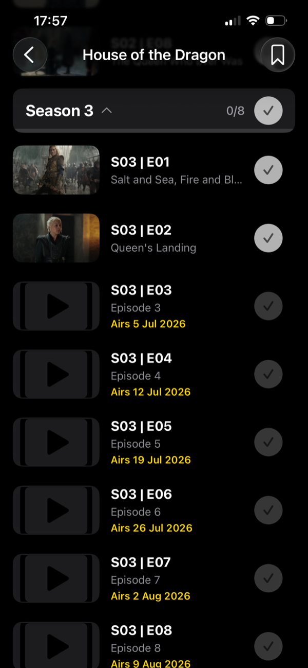 TV Vibe — Episode progress