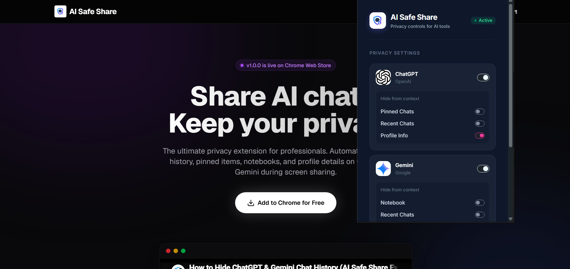 Ai Safe Share Extension