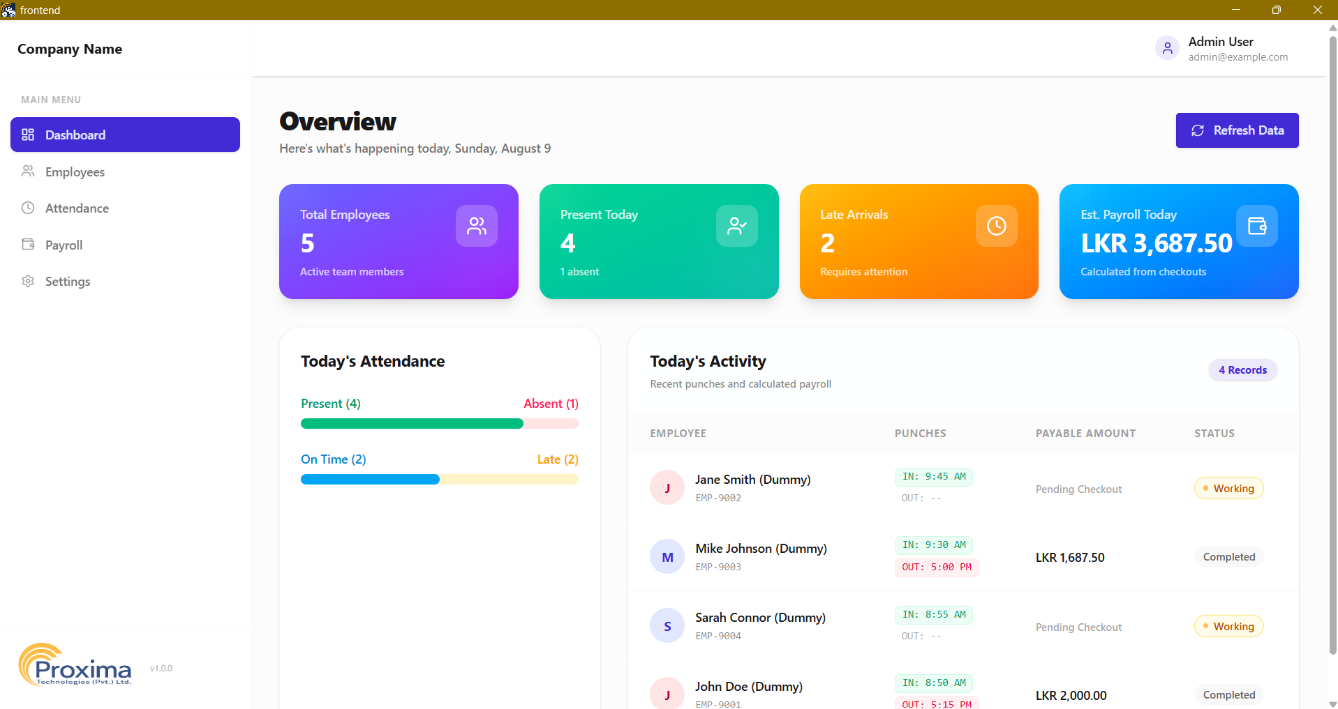 Employee Payroll & Attendance System