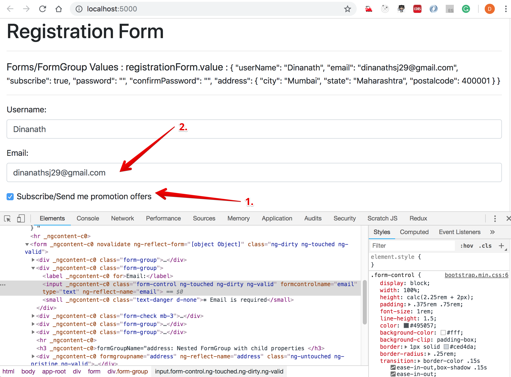 Reactive Form - custom validators - conditional/hierarchy field - success