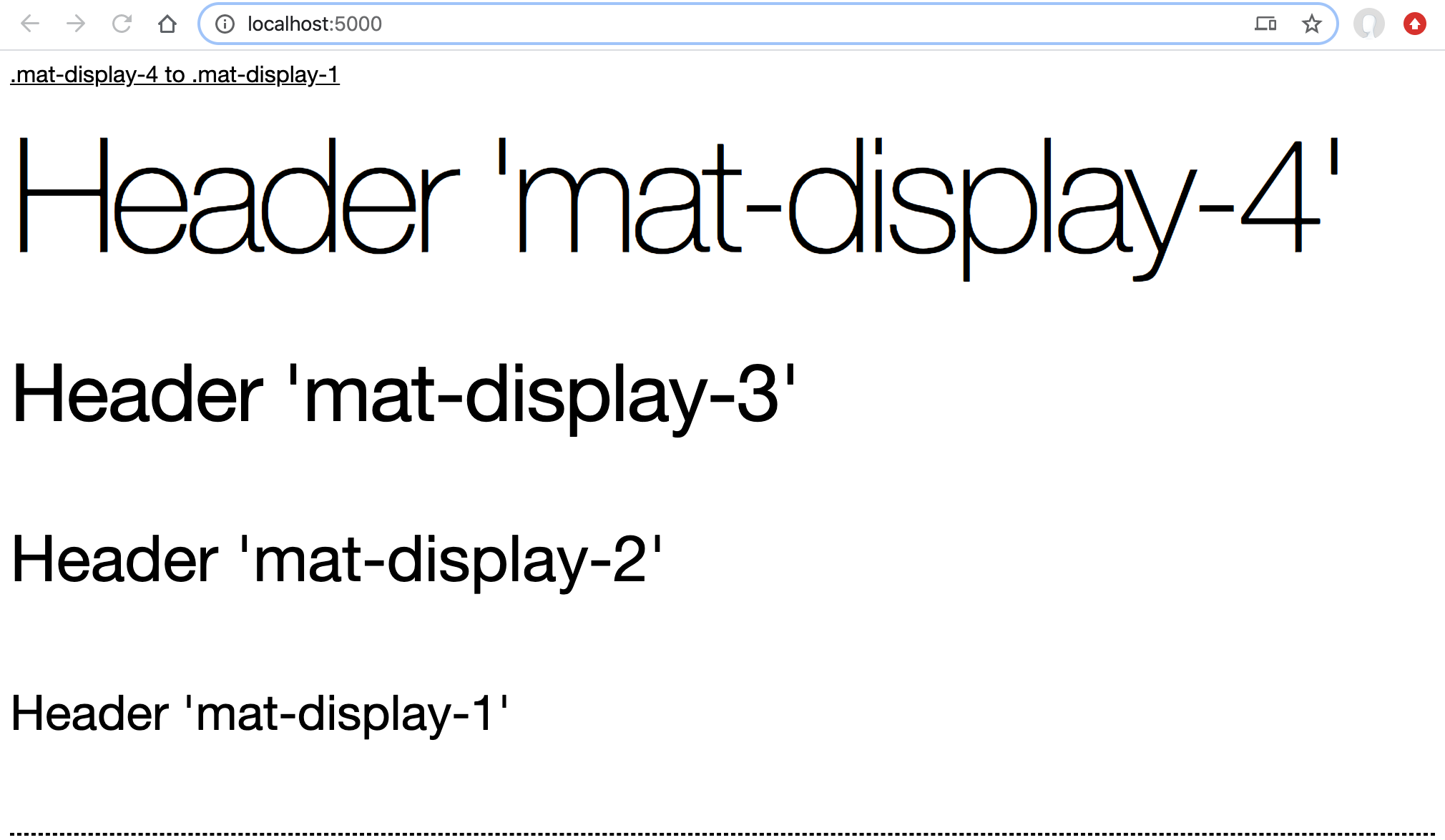 Angular Material - mat-display classes