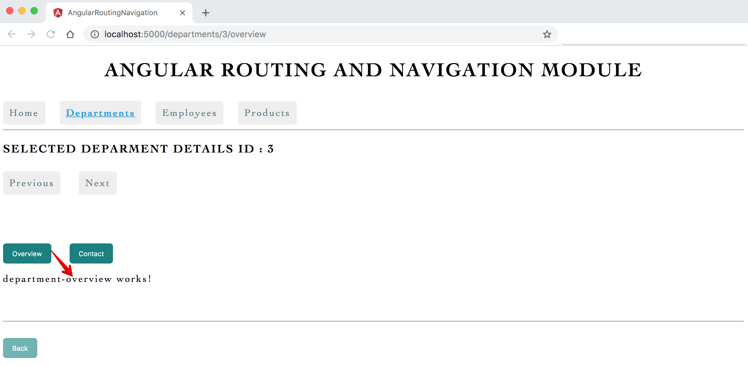 Image - Output - Child Route Department Overview