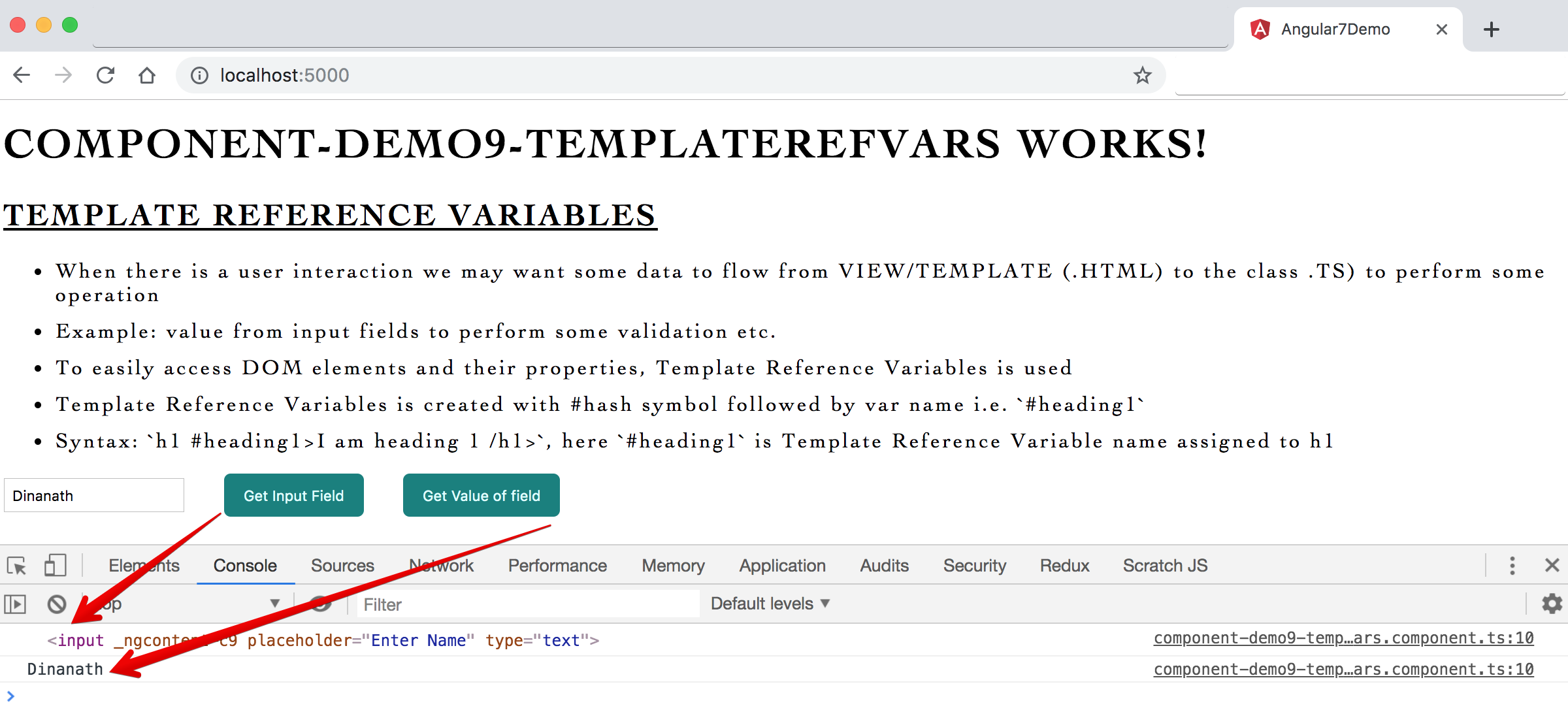 Output - Template Reference Variables