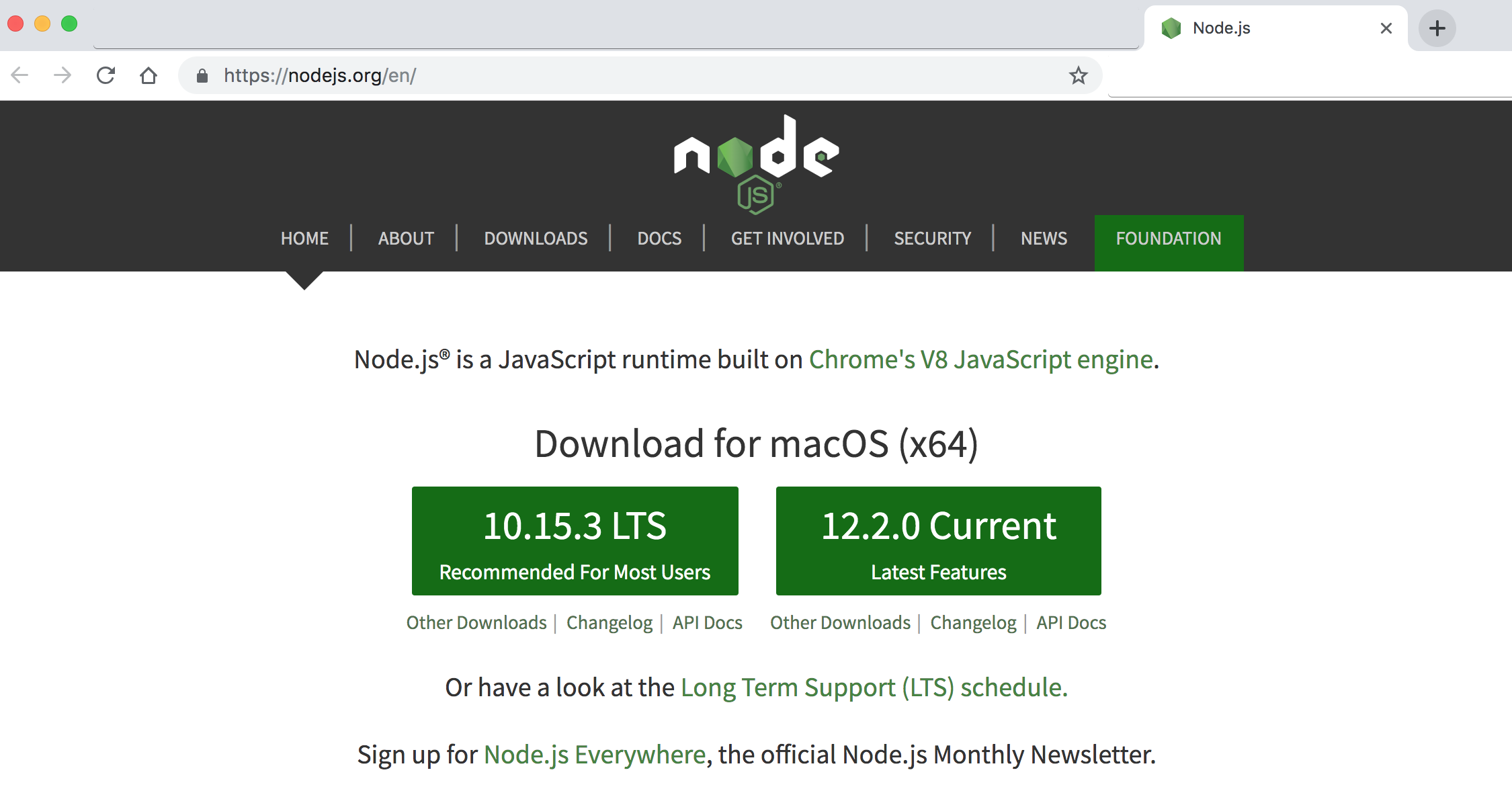 nodejs website