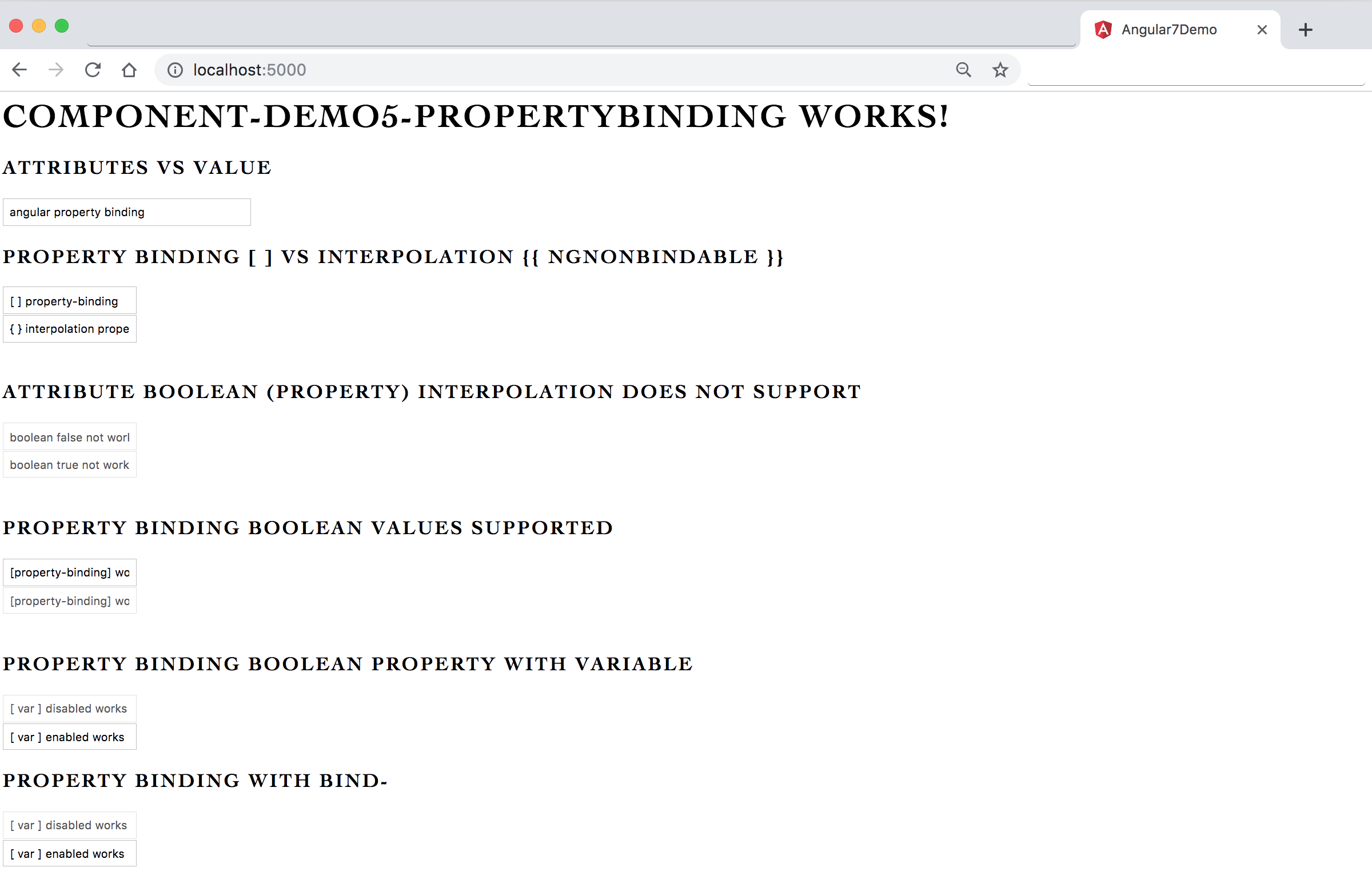 Output - Property binding with {{}}, [ ] and bind- 