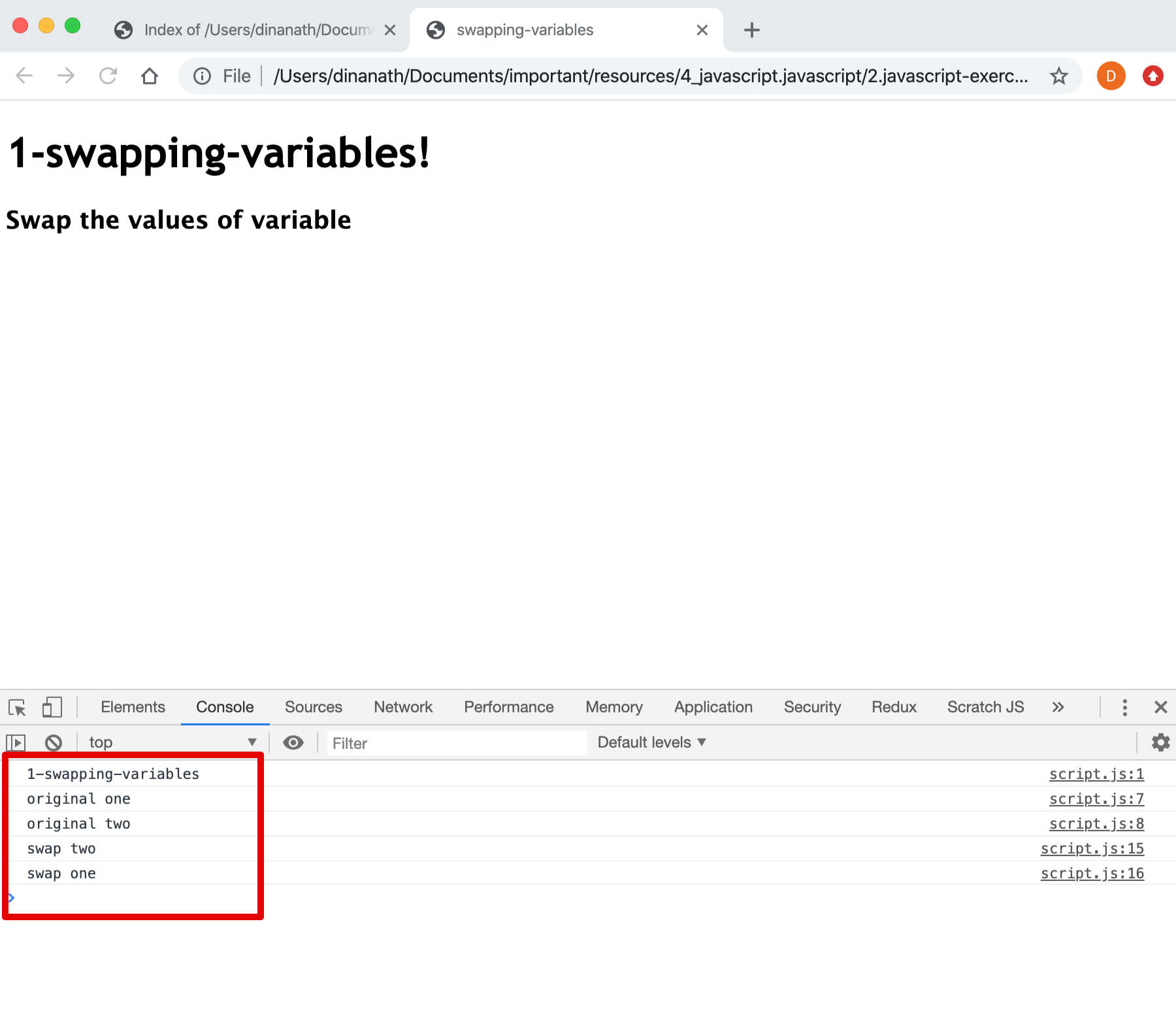 Swapping Variables