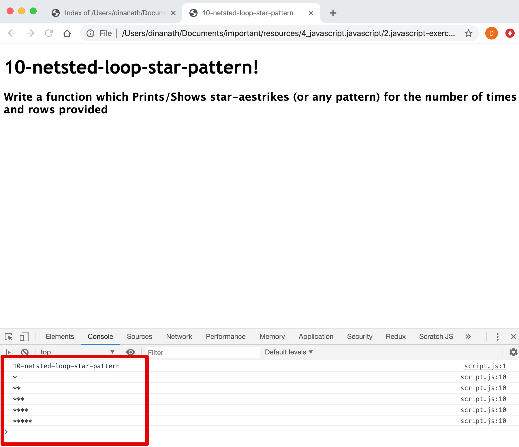Netsted Loop Star Pattern