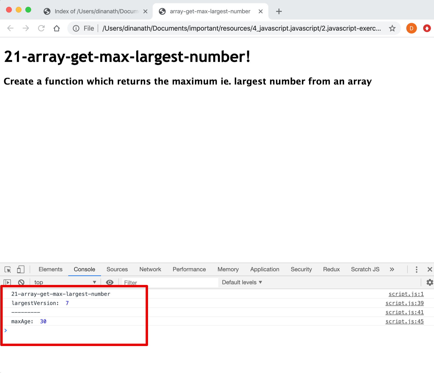 Array Get Max Largest Number