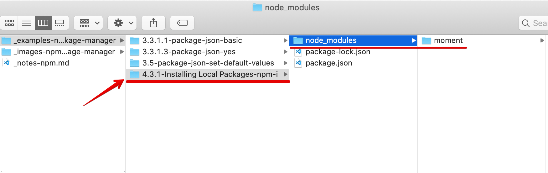 Installing local package: folder structure