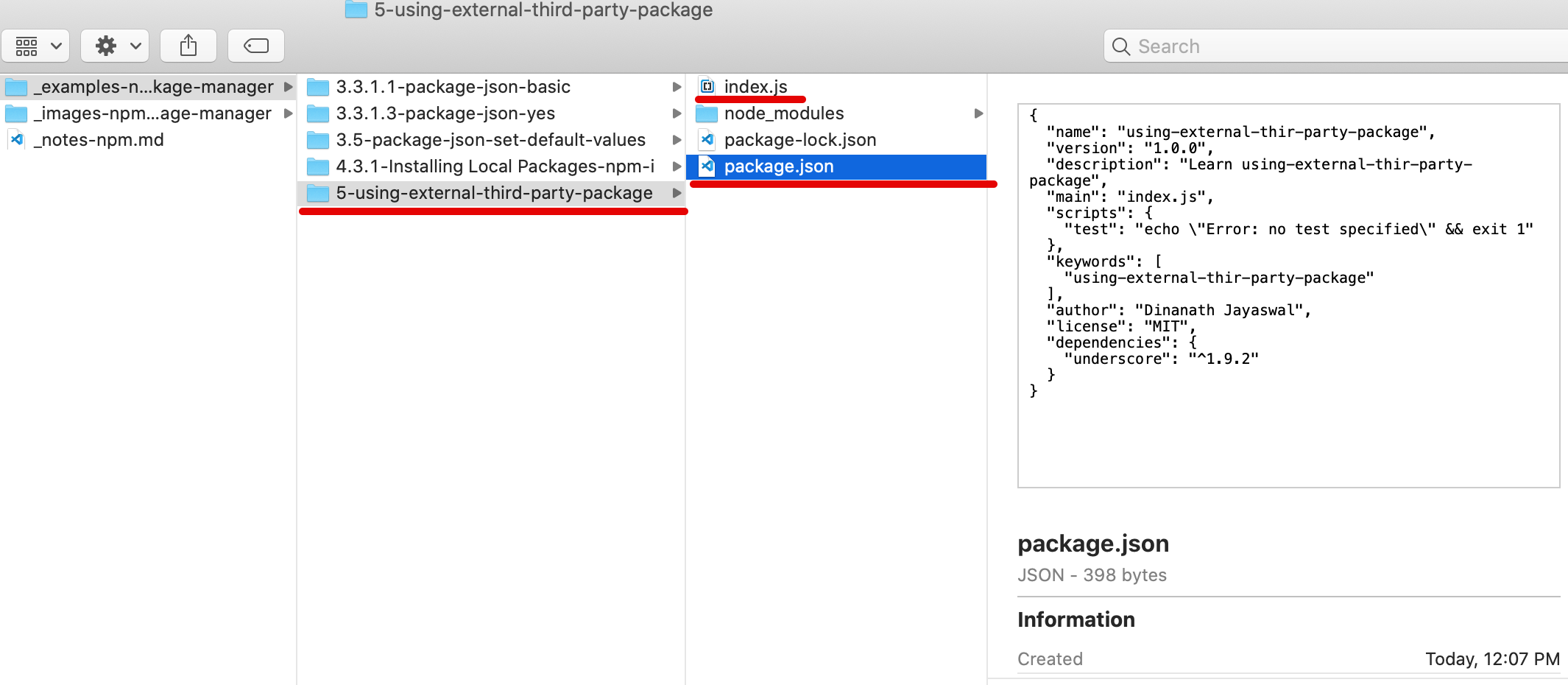 Using a Extermal Third Party Package: Folder Structure