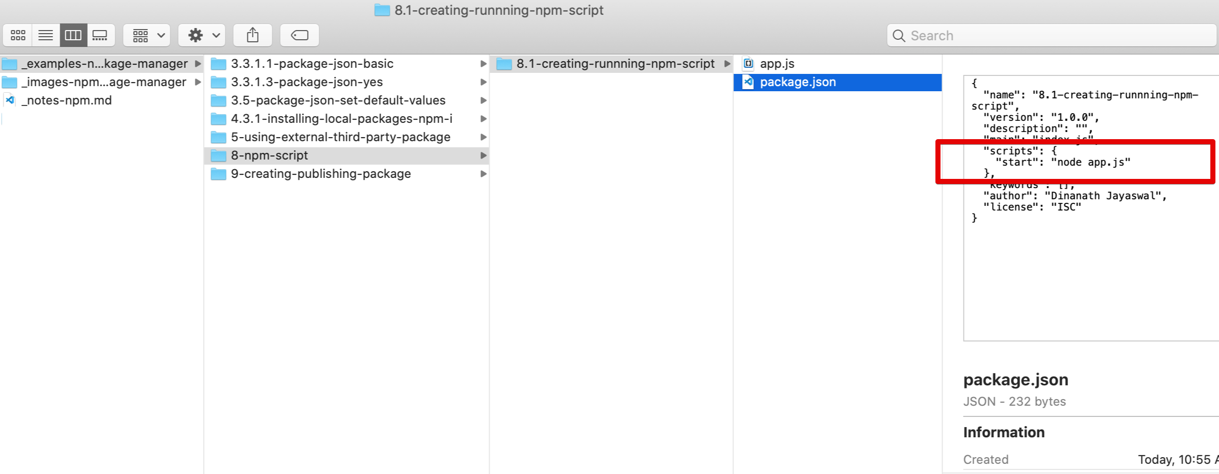 Creating Running custom script Folder structure