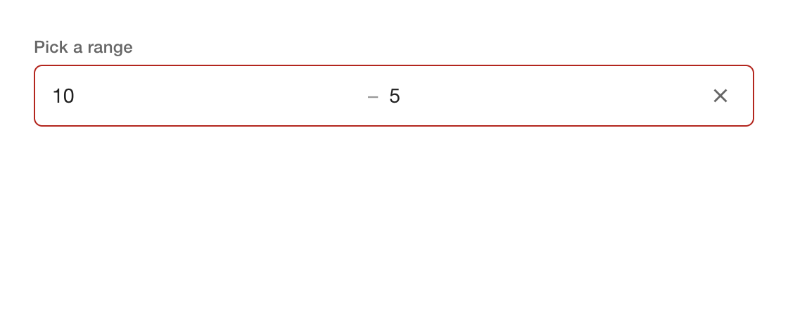 invalid range